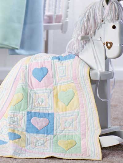 Pastel Hearts Baby Quilt photo