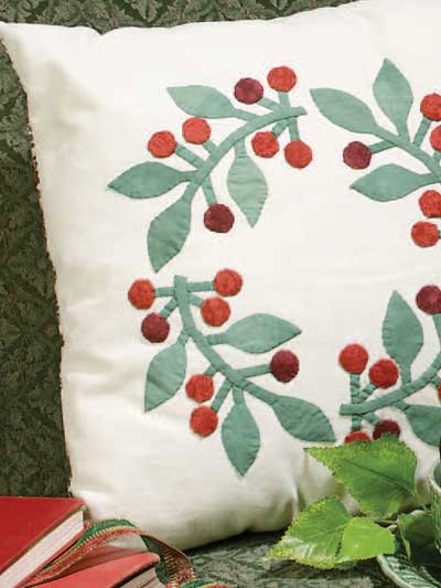 Cherry Wreath Pillow photo