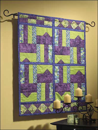 Points in Purple Pieced Wall Hanging photo