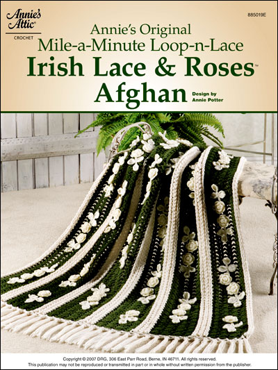 Annie's Original Mile-A-Minute Loop-n-Lace Irish Lace & Roses Afghan photo