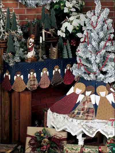 Choir of Angels Tree Skirt and Mantel Cover photo