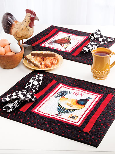 French Hens Place Mats With Napkins photo